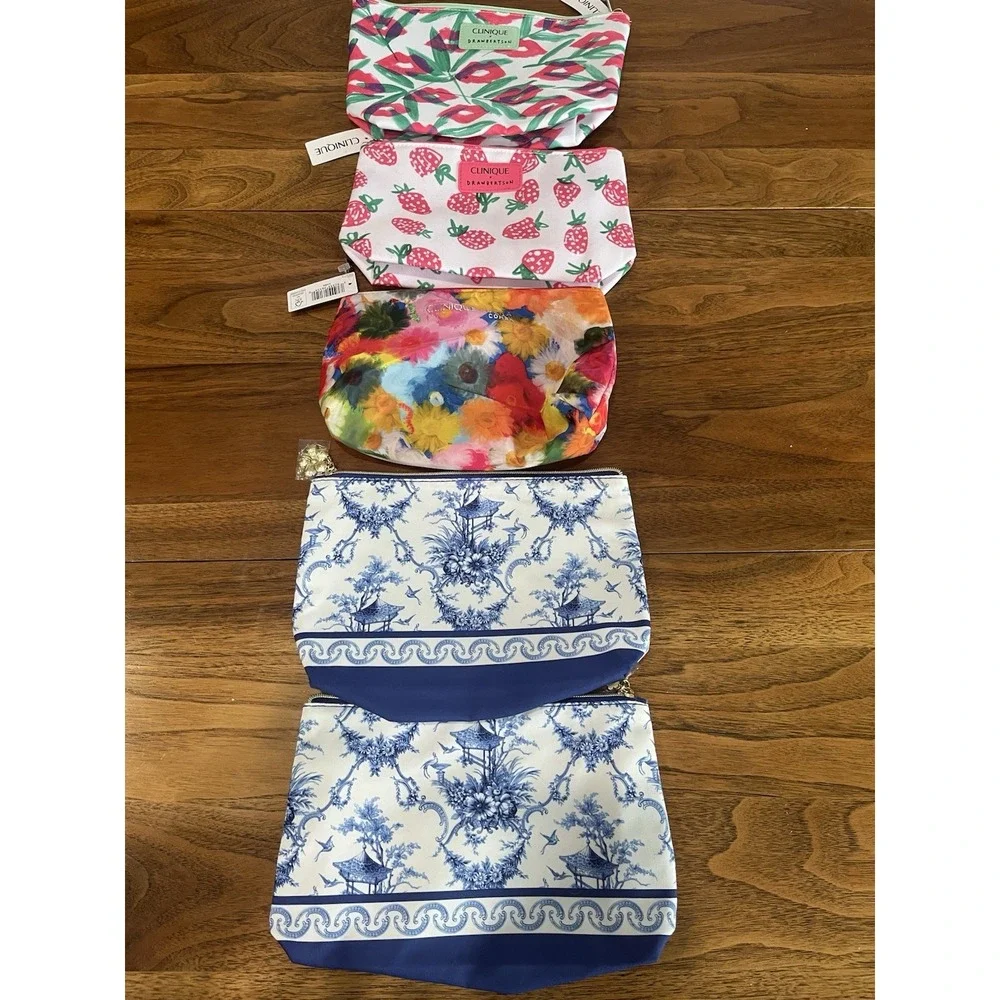 Lot Of 5 New Cosmetic Bags Clinique Estee Lauder